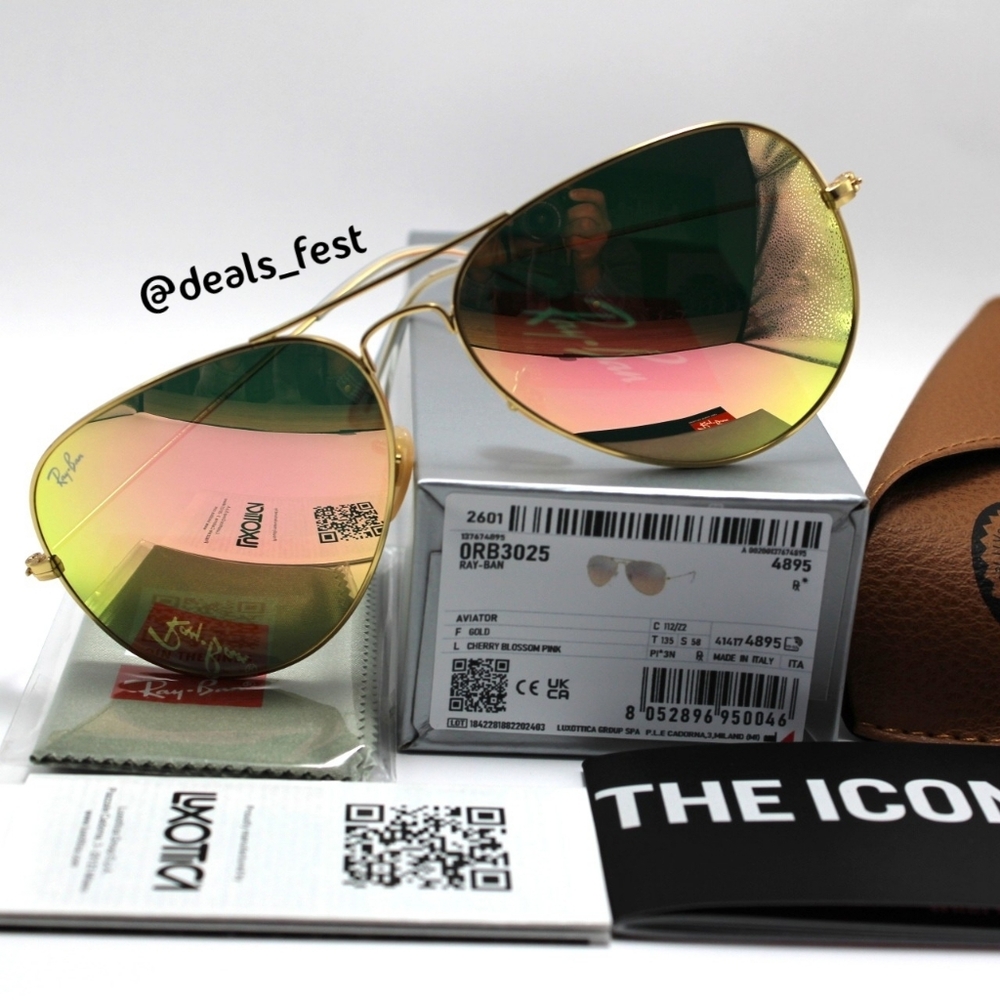 Model Display Ray-Ban Aviator Copper Pink Mirror RB3025 - Picture 5 of 17